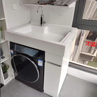小户型洗衣机柜组合滚筒洗衣机伴侣，卫浴柜现代简约阳台柜切角定制