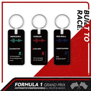 24赛季f1赛车车队无线电钥匙扣，teamradio金属铝制牌f1周边钥匙扣