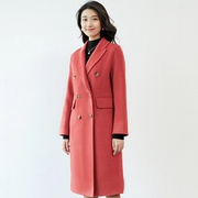 时尚韩剧女主蓝色羊绒大衣外套女士品牌中长款小个子2023女生