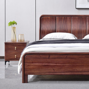 高档乌金木实木床双人床1.8米主卧大床1.5米卧室高箱气压储物床