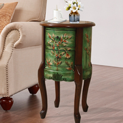 美式客厅沙发几角柜复古彩绘，圆形迷你咖啡，桌地中海转角边柜床头柜