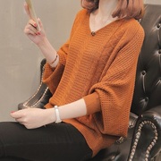 女士毛衣镂空针织衫2023韩版蝙蝠衫，春秋季宽松打底衫网红上衣