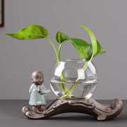 创意绿植水培花瓶绿萝水养植物玻璃瓶透明花器桌面容器瓶鲜花
