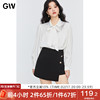 GW大码法式设计感白色长袖雪纺衬衫2024秋季微胖mm高级上衣女