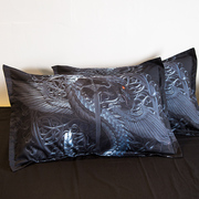 民族风中国龙印图大枕套标准尺寸单人学生宿舍暗黑龙枕头罩不褪色