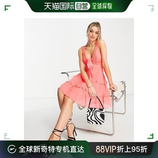 香港直邮潮奢 ASOS 女士设计层叠迷你橙色连衣裙