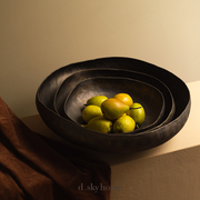 迪斯凯 印度进口 欧式复古做旧不规则装饰碗 样板房装饰大小果盘