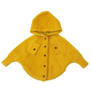 女童蝙蝠袖毛衣秋冬童装，韩版海马毛开衫外套，纯色连帽斗篷