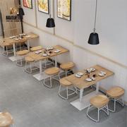 新2023餐厅商业实木餐桌椅组合4人餐饮酒吧休闲原木桌椅套件耐用