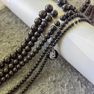 4-10mm仿黑曜石琉璃本色珠散珠，串珠diy手工编织手链项链发饰玻璃