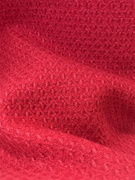 正大红色全羊毛呢子编织布料柔软外套连衣裙子秋冬高定服装面料