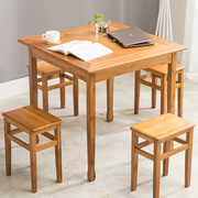 仿古餐桌实木家用小户型吃饭桌正方形楠竹方桌子中式四方桌喝茶桌