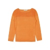 纽约新锐设计师p*五女款复古休闲橙色，圆领套头针织衫毛衣
