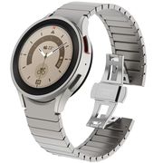 适用三星galaxywatch65不锈钢，表带watch45pro蝴蝶扣腕带手表带