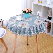 欧式加厚田园布艺圆桌布，家用大小圆形餐桌，咖啡桌办公会议桌盖布