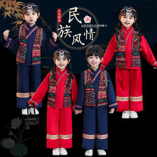 汉服男女童春装儿童中国风苗疆服装女宝宝春秋季长袖洋气儒雅唐装