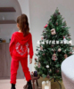 ！2-12岁美国J/c女童升级款圣诞色精致大钻天鹅绒套装