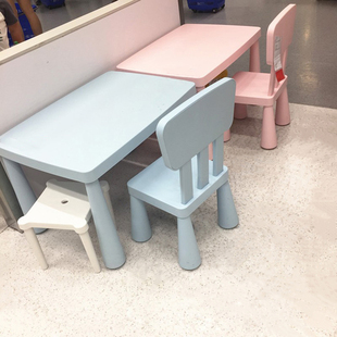 幼儿园儿童桌椅套装宝宝学习书桌加厚简约可升降多功能塑料，方桌椅(方桌椅)
