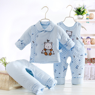 婴儿棉衣套装加厚冬季0-1岁女宝宝，冬装男三件套棉袄3-6月新生衣服