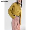 mixseven原创设计长袖t恤秋冬自然垂落高领，宽松针织打底衫男