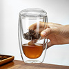 泡茶杯茶水分离双层隔热玻璃杯子家用办公室个人专用高档旅行茶具