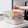 双层洗菜篮子长方形沥水篮，塑料家用洗水果，厨房水槽收纳菜洗菜盆