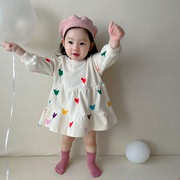 24韩版女童连衣裙春装女宝宝棉质长袖公主裙外穿洋气小裙子周岁裙