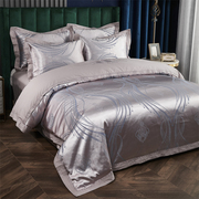 欧式纯棉贡缎提花，四件套全棉双人床单刺绣被套，1.8m2.0m米床上用品