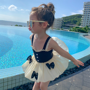 女童游泳衣连体裙式洋气，公主网红宝宝泳装，韩国可爱女孩泳衣潮