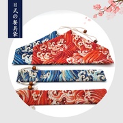 筷子勺子餐具收纳袋套装 日式和风便携学生旅行 棉麻创意束口布套