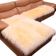 纯羊毛沙发坐垫冬季加厚真皮沙发垫子，整张羊皮皮毛一体垫羊毛