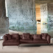 意式进口全真皮沙发北欧客厅现代简约转角设计师小户型极简沙发