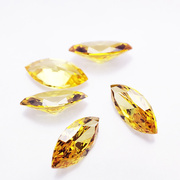 日本进口马眼梨型方型锆石首饰镶嵌彩色人造宝石粉色金色橄榄石