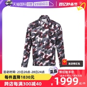 自营KENZO男士春秋季迷彩印花长袖衬衫式外套深紫色