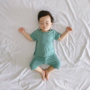 宝宝薄款睡衣莫代尔婴儿家居服套装夏季儿童空调服女童7分裤男
