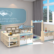 幼儿园区角柜儿童区域组合柜阅读区角玩具分类收纳柜枫木分区柜子