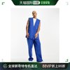 香港直邮潮奢asos男士设计无袖，深蓝色西装外套