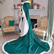冬季时尚新娘长外套帽衫保暖斗篷圣诞/婚纱斗篷/孕妇新娘均可使用