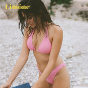 Limone2022冬季三角杯分体泳衣女小胸聚拢性感辣妹度假比基尼