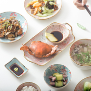 创意北欧陶瓷餐具欧式碟子，碗家用盘子菜盘长方形，鱼盘味碟炒菜蒸鱼