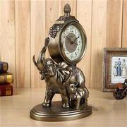 大象欧式座钟客厅复古台钟创意摆件座钟表时尚简约大号台式桌钟