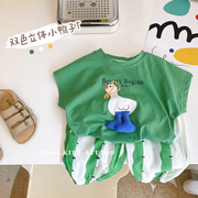 可爱小鸭子T恤~韩版儿童立体玩偶纯棉男童夏季短袖t恤薄款半袖潮