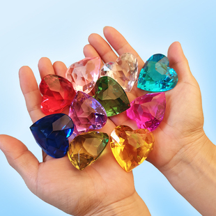 儿童宝石玩具大号心形，亚克力塑料大钻石，幼儿园奖励孩子礼物40mm