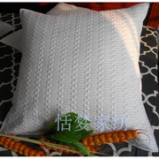 美式白色精疏纯棉夹棉绗缝大靠垫，套靠枕套卧室床上沙发用65×