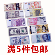 外币钱币美金欧美日韩创意帆布钱包外贸速卖通旅游学生钱夹
