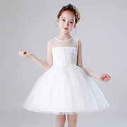 六一儿童节演出服装女童公主裙，幼儿园小学生白色，连衣裙蓬蓬纱裙子