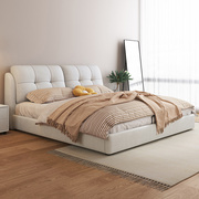 洛西亚北欧轻奢主卧1.8 米双人大床现代简约小户型储物真皮床婚床