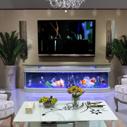 欧式电视柜鱼缸创意客厅落地靠墙生态家用茶几玻璃吧台过滤水族箱