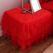 蕾丝床头柜罩套防尘罩卧室公主风，纯棉盖布盖，巾欧式小台布布艺