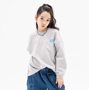 韩国童装RaKu男女孩中大童2024春季宽松休闲街舞长袖T恤